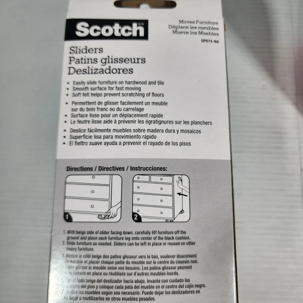 SCOTCH Furniture Sliders / 3.5‎ inch Round / 16-Pack VALUE PACK - NEW